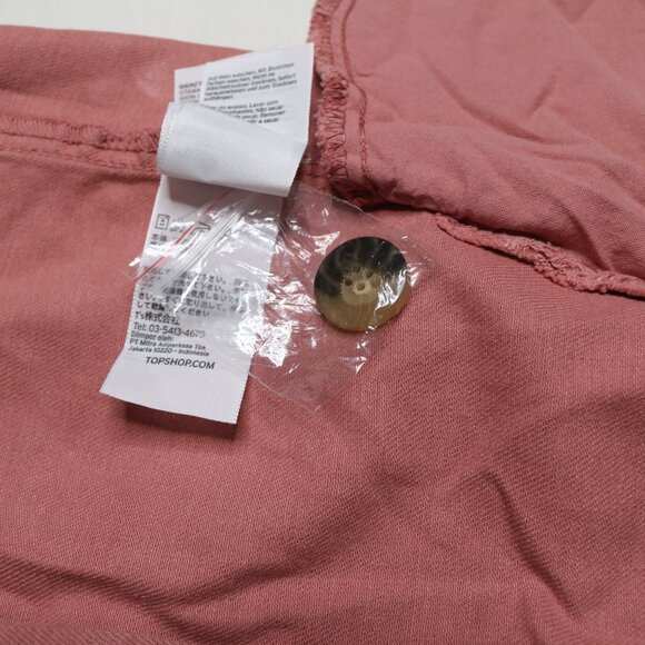 Topshop Asymmetrical Button Skirt With Pockets in Dusty Rose, size Small - Picture 11 of 11